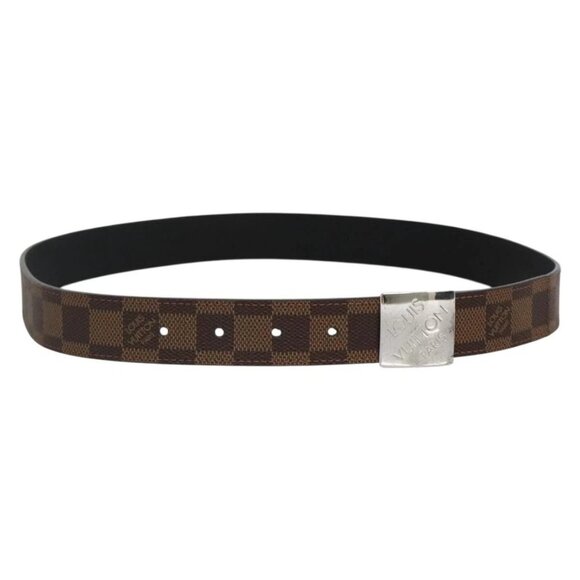 LOUIS VUITTON Damier Ebene Ceinture Carre Belt 36.6"" LV Auth - Picture 1 of 16